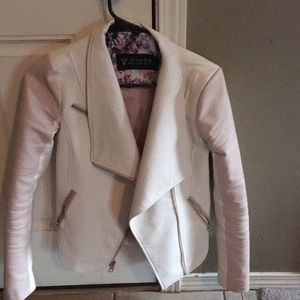 White and soft pink Guess jacket.